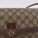 GUCCI GG Supreme Web Sherry Line Shoulder Bag PVC Beige 904 02 084 Auth ka6093-3