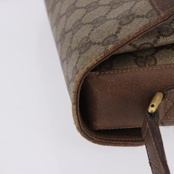 GUCCI GG Supreme Web Sherry Line Shoulder Bag PVC Beige 904 02 084 Auth ka6093
