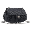 CHANEL Matelasse Chain Shoulder Bag Lamb Skin Black Silver CC Auth ka6097SAV-1
