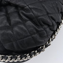 CHANEL Matelasse Chain Shoulder Bag Lamb Skin Black Silver CC Auth ka6097SAV-12