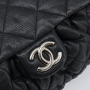 CHANEL Matelasse Chain Shoulder Bag Lamb Skin Black Silver CC Auth ka6097SAV-15
