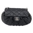 CHANEL Matelasse Chain Shoulder Bag Lamb Skin Black Silver CC Auth ka6097SAV-2