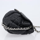CHANEL Matelasse Chain Shoulder Bag Lamb Skin Black Silver CC Auth ka6097SAV-4