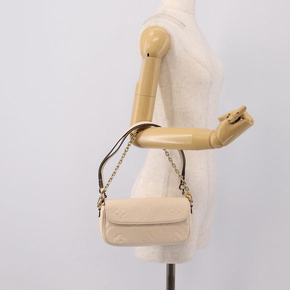 LOUIS VUITTON Monogram Empreinte Wallet on Chain Ivy White M82210 Auth ka6099V