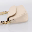 LOUIS VUITTON Monogram Empreinte Wallet on Chain Ivy White M82210 Auth ka6099V-4
