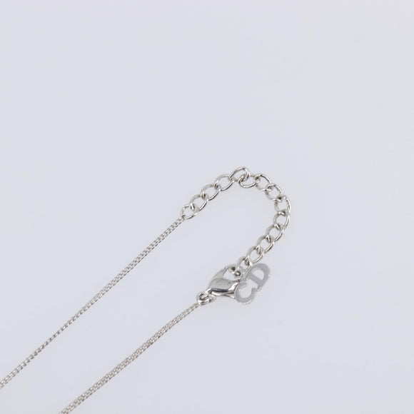 Christian Dior Necklace Metal Silver Auth ka6100