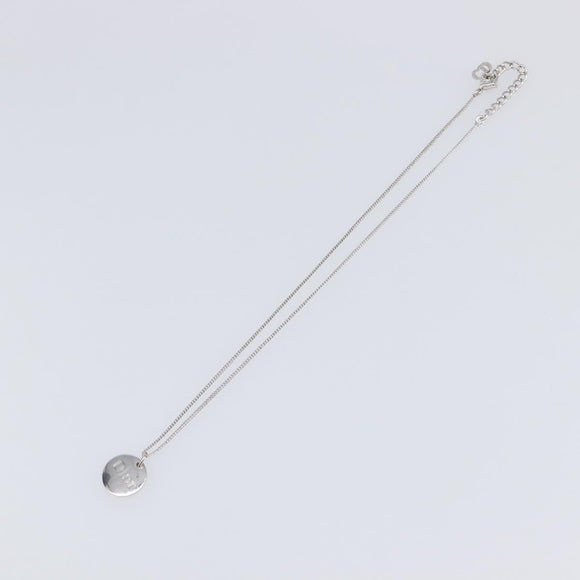 Christian Dior Necklace Metal Silver Auth ka6100
