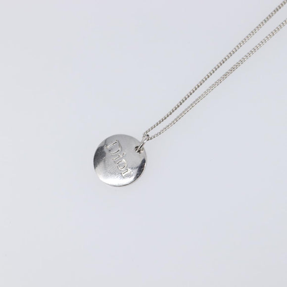 Christian Dior Necklace Metal Silver Auth ka6100