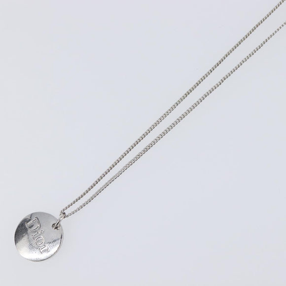 Christian Dior Necklace Metal Silver Auth ka6100