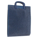 Christian Louboutin Hand Bag Leather Blue Silver Auth ka6102-1