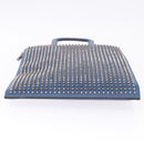 Christian Louboutin Hand Bag Leather Blue Silver Auth ka6102-12