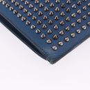 Christian Louboutin Hand Bag Leather Blue Silver Auth ka6102-13