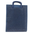 Christian Louboutin Hand Bag Leather Blue Silver Auth ka6102-2