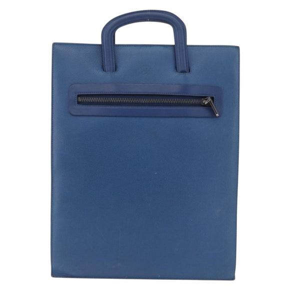 Christian Louboutin Hand Bag Leather Blue Silver Auth ka6102