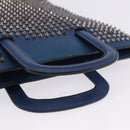 Christian Louboutin Hand Bag Leather Blue Silver Auth ka6102-8