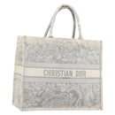 Christian Dior Toile de Jui Book Tote Bag Canvas Gray Auth ka6103-1