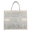 Christian Dior Toile de Jui Book Tote Bag Canvas Gray Auth ka6103-13