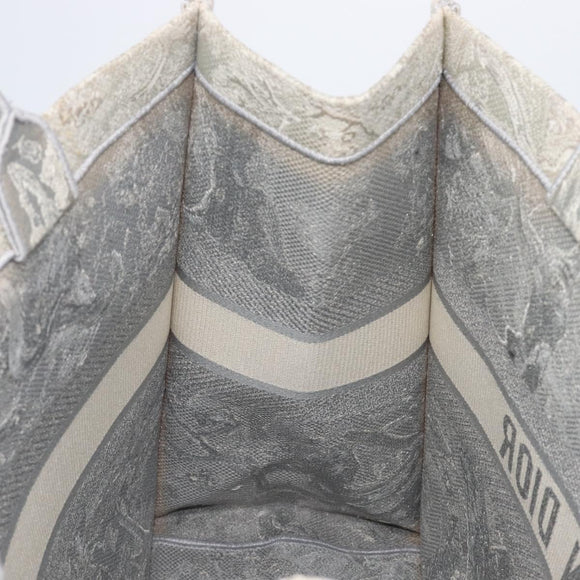 Christian Dior Toile de Jui Book Tote Bag Canvas Gray Auth ka6103