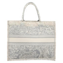 Christian Dior Toile de Jui Book Tote Bag Canvas Gray Auth ka6103-2