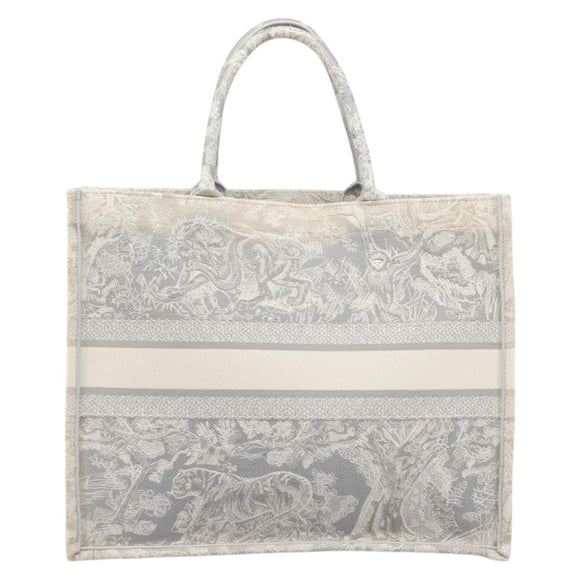 Christian Dior Toile de Jui Book Tote Bag Canvas Gray Auth ka6103