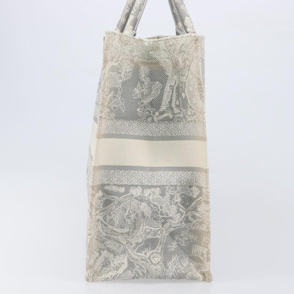 Christian Dior Toile de Jui Book Tote Bag Canvas Gray Auth ka6103