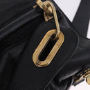 Chloe Paraty Hand Bag Leather Black Gold Tone Auth ka6106-9