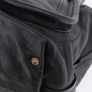 Chloe Paraty Hand Bag Leather Black Gold Tone Auth ka6106-10