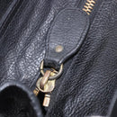 Chloe Paraty Hand Bag Leather Black Gold Tone Auth ka6106-19