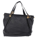 Chloe Paraty Hand Bag Leather Black Gold Tone Auth ka6106-2