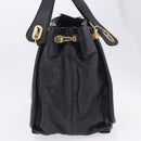 Chloe Paraty Hand Bag Leather Black Gold Tone Auth ka6106-4