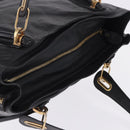 Chloe Paraty Hand Bag Leather Black Gold Tone Auth ka6106-6