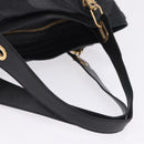 Chloe Paraty Hand Bag Leather Black Gold Tone Auth ka6106-7