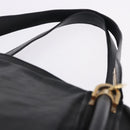 Chloe Paraty Hand Bag Leather Black Gold Tone Auth ka6106-14