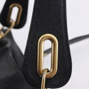 Chloe Paraty Hand Bag Leather Black Gold Tone Auth ka6106-8