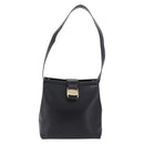 Salvatore Ferragamo Vala Shoulder Bag Leather Black Gold Tone Auth ka6109-2