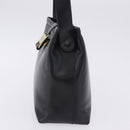 Salvatore Ferragamo Vala Shoulder Bag Leather Black Gold Tone Auth ka6109-4