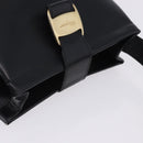 Salvatore Ferragamo Vala Shoulder Bag Leather Black Gold Tone Auth ka6109-7