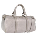 GUCCI GG Implementation Hand Bag PVC Leather 2way Silver 203696 Auth ka6110A-1