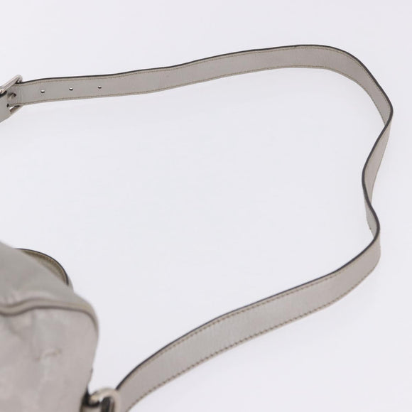 GUCCI GG Implementation Hand Bag PVC Leather 2way Silver 203696 Auth ka6110A