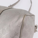 GUCCI GG Implementation Hand Bag PVC Leather 2way Silver 203696 Auth ka6110A-17