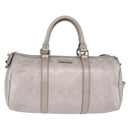 GUCCI GG Implementation Hand Bag PVC Leather 2way Silver 203696 Auth ka6110A-2