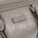GUCCI GG Implementation Hand Bag PVC Leather 2way Silver 203696 Auth ka6110A-20