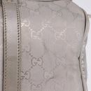 GUCCI GG Implementation Hand Bag PVC Leather 2way Silver 203696 Auth ka6110A-4