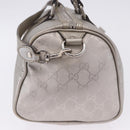 GUCCI GG Implementation Hand Bag PVC Leather 2way Silver 203696 Auth ka6110A-5