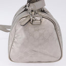 GUCCI GG Implementation Hand Bag PVC Leather 2way Silver 203696 Auth ka6110A-6
