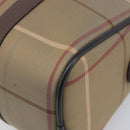 Burberrys Nova Check Hand Bag Canvas Beige Gold Tone Auth ka6111-11