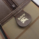 Burberrys Nova Check Hand Bag Canvas Beige Gold Tone Auth ka6111-15