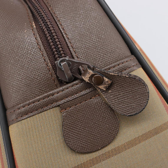 Burberrys Nova Check Hand Bag Canvas Beige Gold Tone Auth ka6111