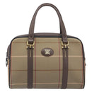 Burberrys Nova Check Hand Bag Canvas Beige Gold Tone Auth ka6111-2