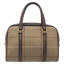 Burberrys Nova Check Hand Bag Canvas Beige Gold Tone Auth ka6111-3